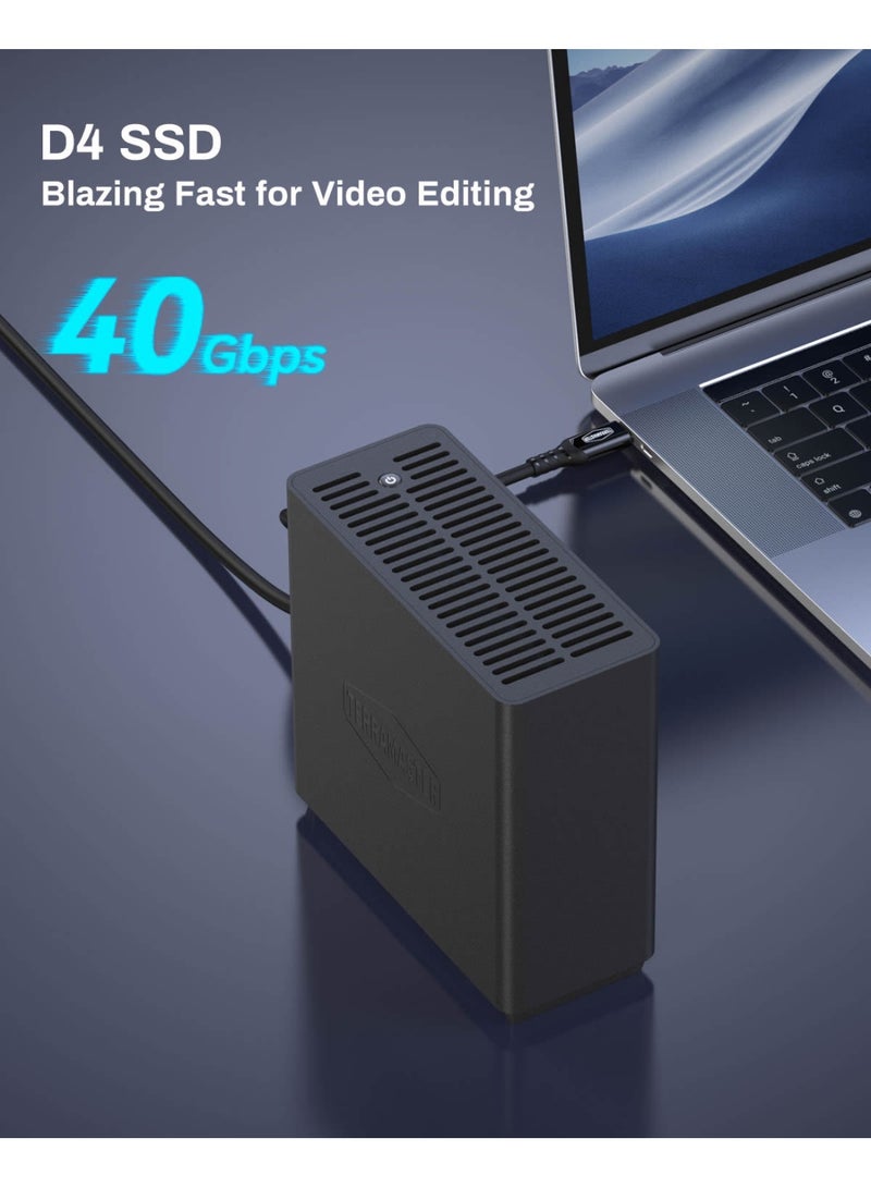 TERRAMASTER TERRAMASTER D4 SSD NVMe Enclosure - 4bay USB4 40Gbps Type-C, USB Storage Supports 4 x M.2 NVMe 2280 SSDs, Mobile App for Data Backup Included (Diskless) - Image 2