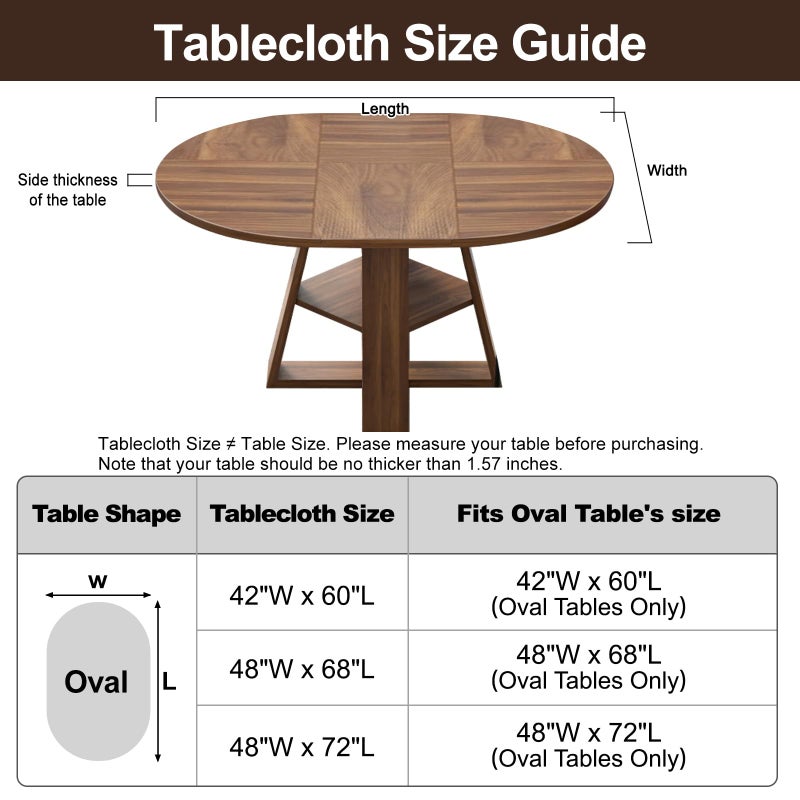 LIBERECOO Clear Oval Fitted Vinyl Tablecloth - Fits 42 x 60 Inch Oval Tables Only - Heavy Duty Elasticized Table Cover Elastic Edged Plastic Tablecloths Protector - Image 2