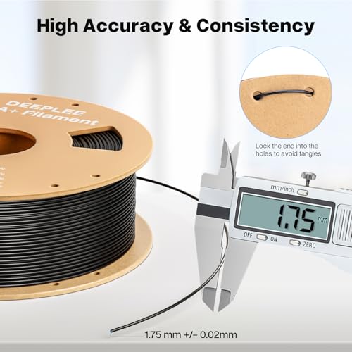 DEEPLEE PLA+ 1.75mm 3D Printer Filament, PLA Plus with Dimensional Accuracy +/- 0.02mm, Higher Strength and Toughness, Neatly Wound, No Clogging, Fits for Most FDM 3D Printers, 1KG White - Image 3