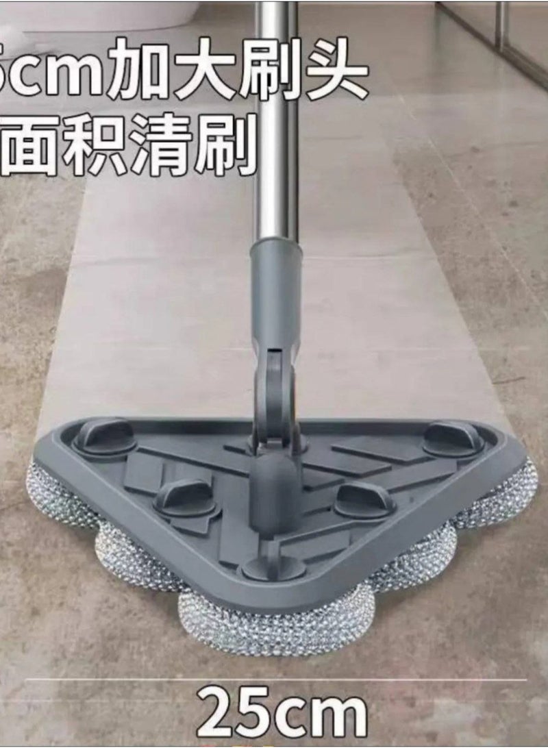 Triangular Cleaning Mop and Brush with 6 Wire Heads for Corners, Walls, and Floors DH - Image 5