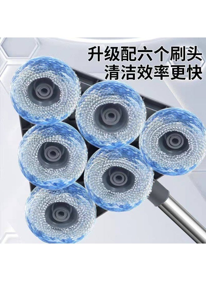 Triangular Cleaning Mop and Brush with 6 Wire Heads for Corners, Walls, and Floors DH - Image 4