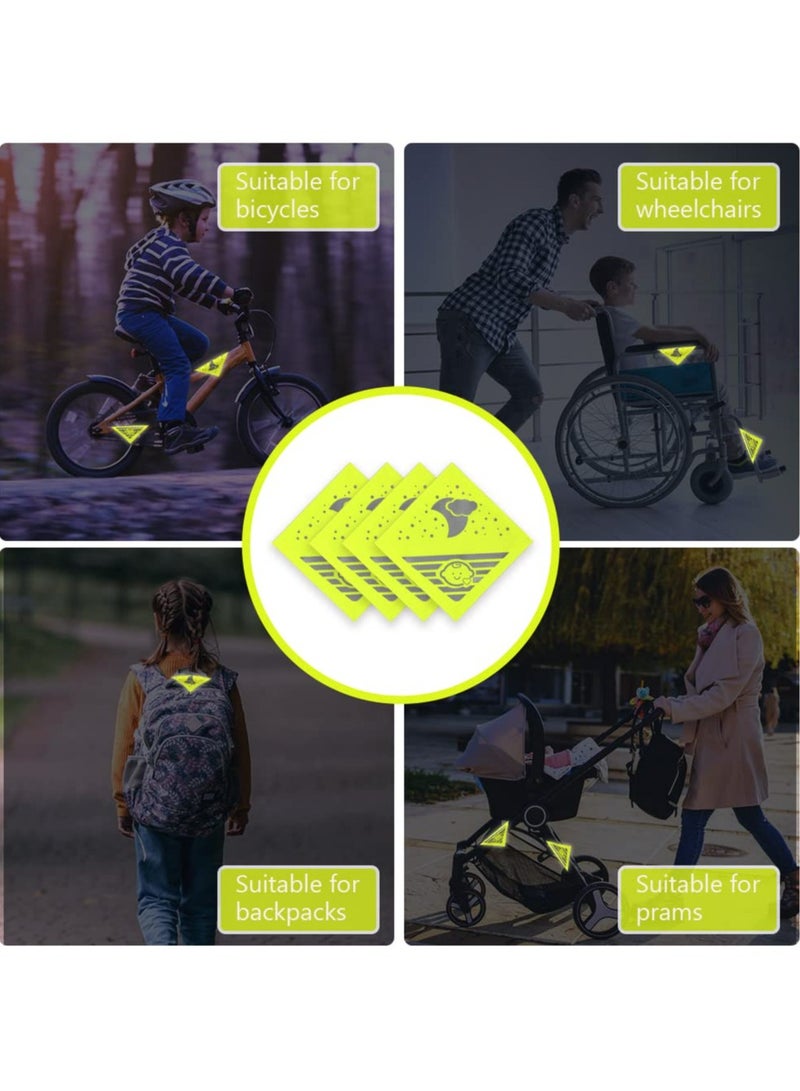 CMGTYYD Pram Reflectors, 4Pcs Reflective Pram Reflectors, Universal Safety Reflectors with Cute Baby and Clouds, Moon, Stars Pattern, Reflective Stickers Velcro Fastener for Stroller, School Bag - Image 5