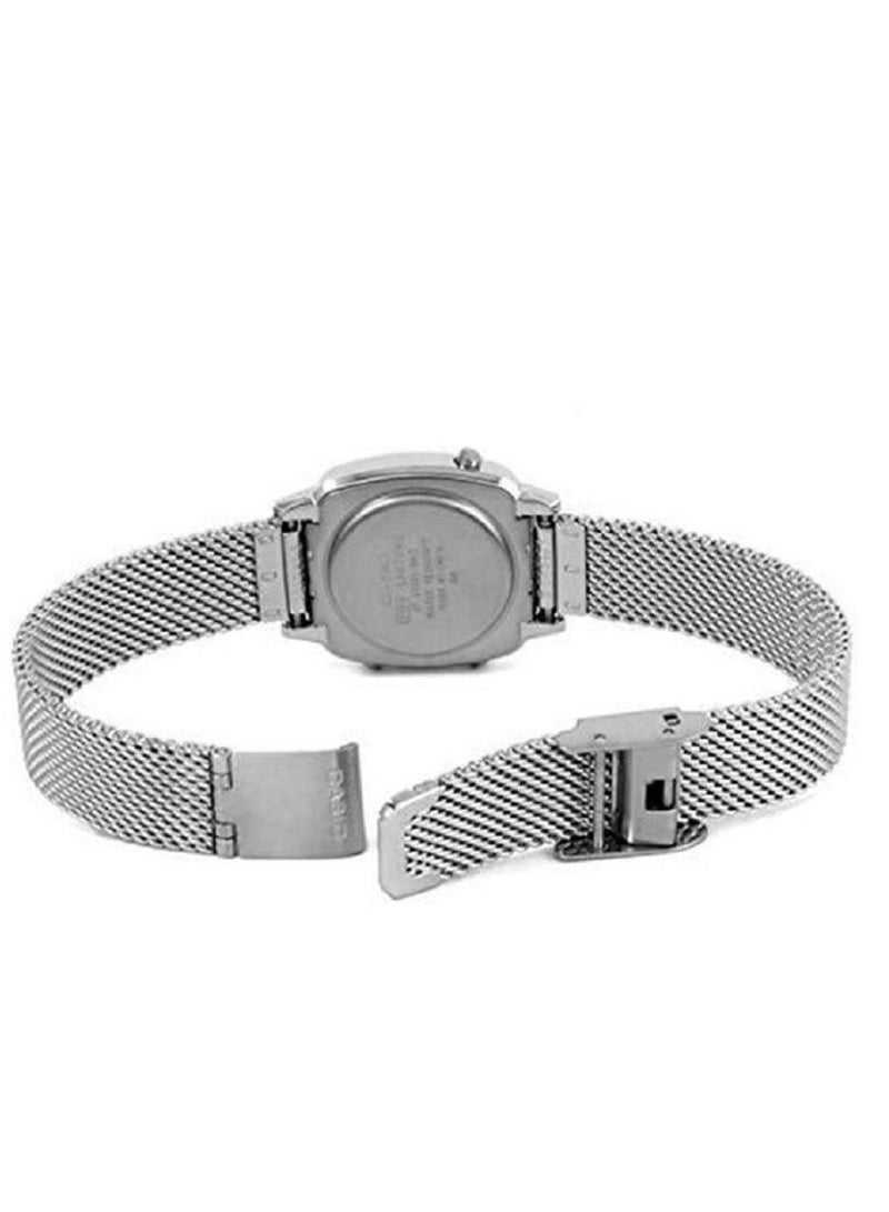Casio Women Vintage Watch Digital Grey Dial Stainless Steel Mesh Band LA670WEM-7DF - Image 4