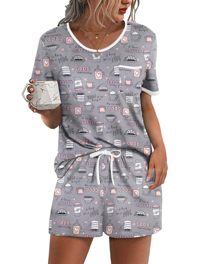 Walmart Women'S Short-Sleeved Shorts Outing Casual Two-Piece Home Wear Pajamas Set - Image 1