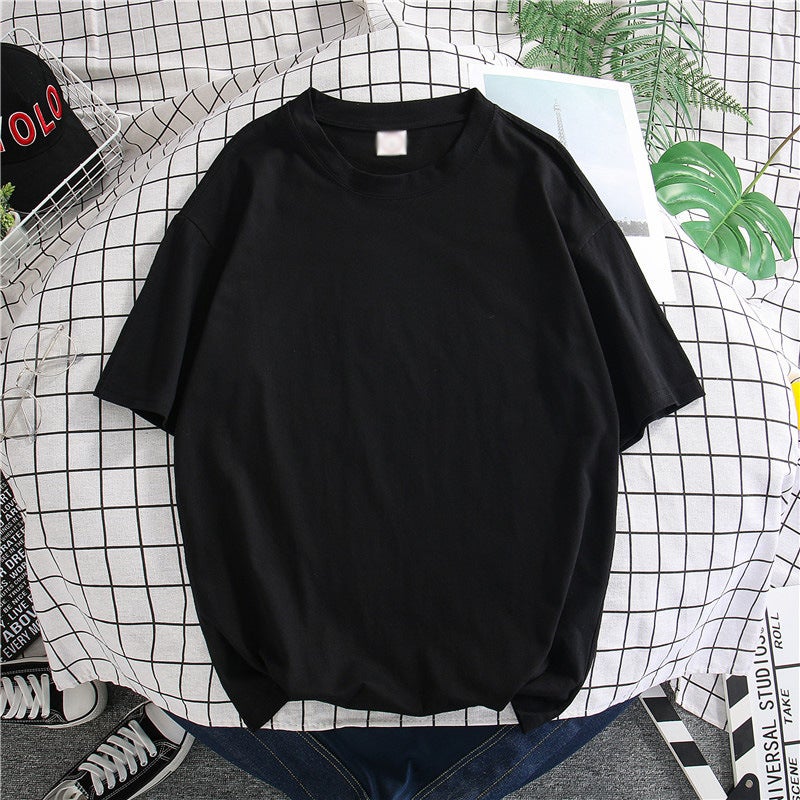 Summer Three-Quarter Sleeve T-Shirt Men's Hong Kong Style Loose Pure Color Simple Youth K-Style Versatile Large Size Simple Top Trendy - Image 4