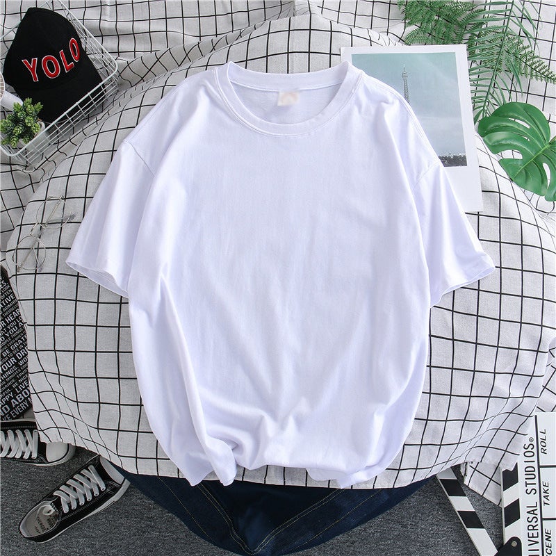 Summer Three-Quarter Sleeve T-Shirt Men's Hong Kong Style Loose Pure Color Simple Youth K-Style Versatile Large Size Simple Top Trendy - Image 5