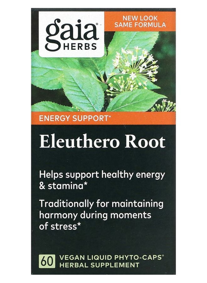 Gaia Herbs Eleuthero Root 60 Vegan Liquid PhytoCaps 