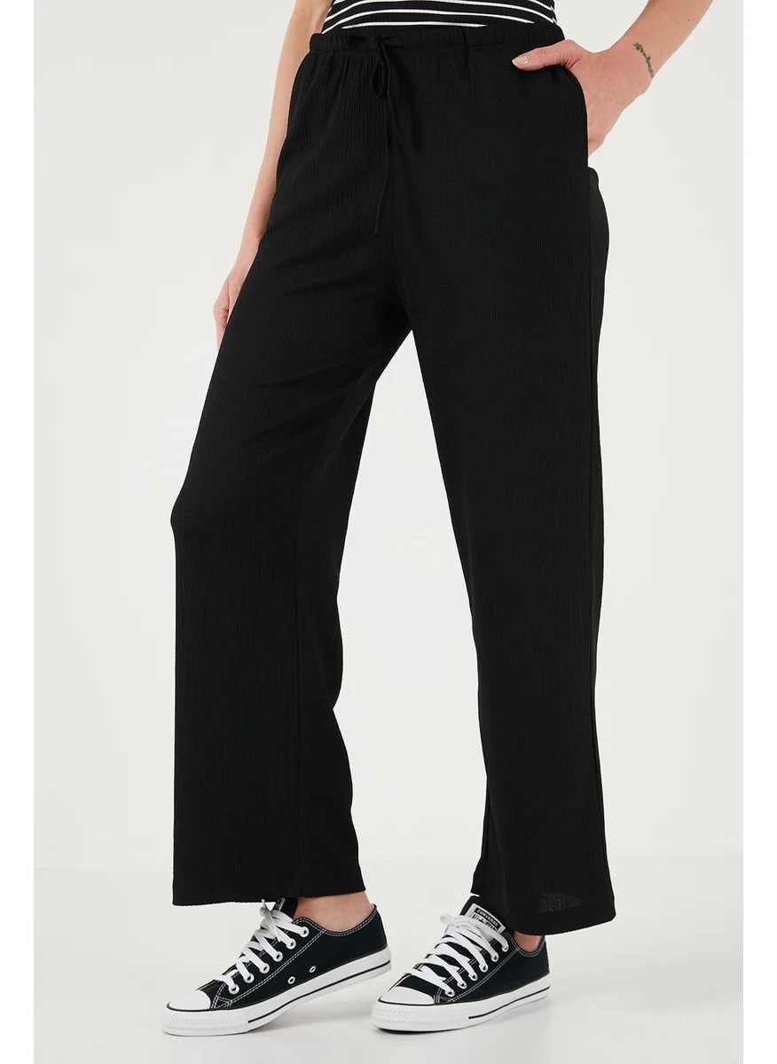 Lela Regular Fit Normal Waist Wide Leg Trousers Women's Trousers 5866117