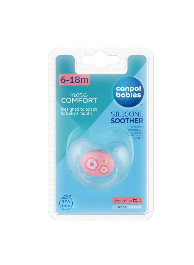 Canpol Babies Silicone Symmetric Soother 6-18m - Pink - Image 1