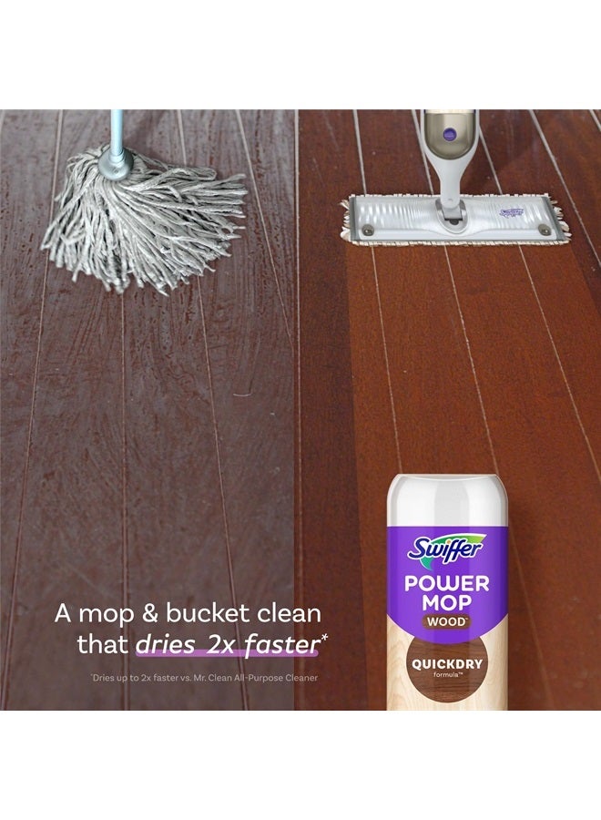 Swiffer PowerMop Wood QuickDry Wood Floor Cleaning Solution with Lemon Scent, 25.3 fl oz, 2 pack - Image 2