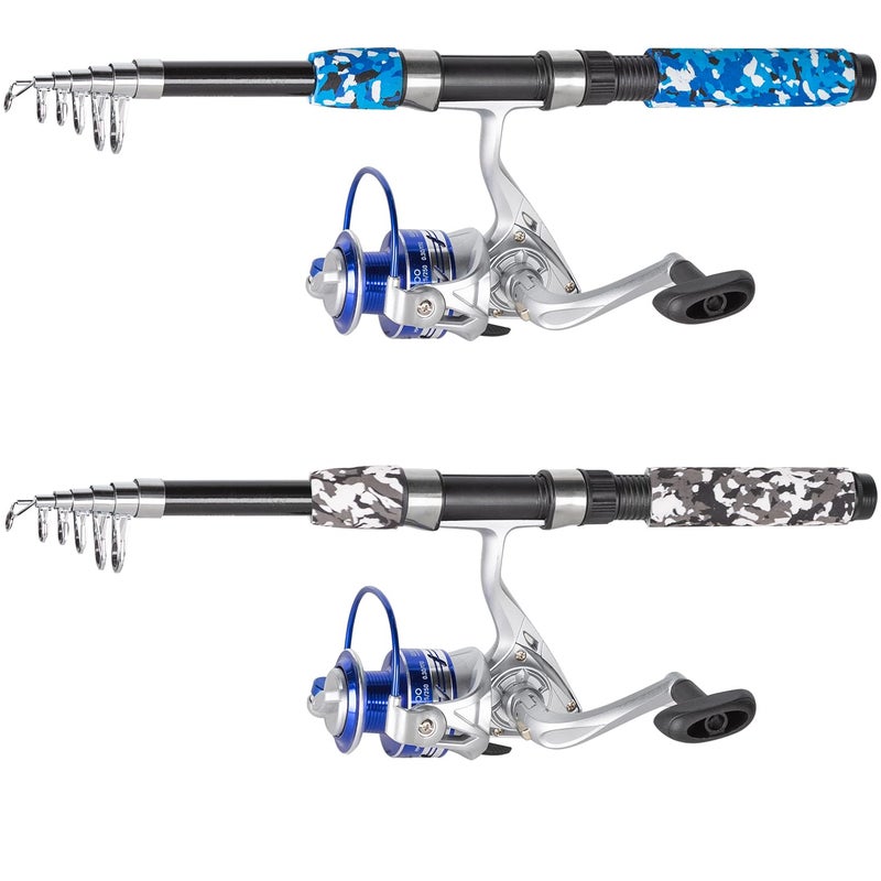 Tripquips Fishing Pole Combo, 6.9ft Telescopic Rods Set, Collapsible Fishing Rods 2PCS Spinning Reel Set with Carrier Bag Freshwater Fishing Rod and Reel Combos Kits - Image 2