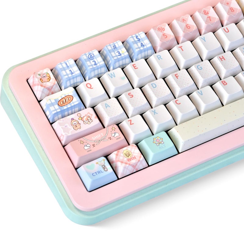 GMKWTL XVX PBT Keycaps 75 Percent, 157 Keys Cute Dye-Sub Keycap Set, Cherry Profile Keyboard Keycaps with Custom Transparent Key caps Compatible with Most ANSI Layout MX Switches Mechanical Keyboard - Image 1