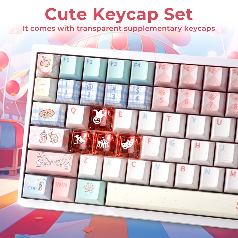 GMKWTL XVX PBT Keycaps 75 Percent, 157 Keys Cute Dye-Sub Keycap Set, Cherry Profile Keyboard Keycaps with Custom Transparent Key caps Compatible with Most ANSI Layout MX Switches Mechanical Keyboard - Image 4
