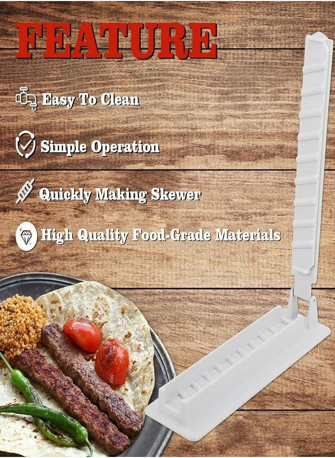 SQNCHN - Manual Kebab Maker with Skewers – Foldable, Reusable Kabob Press Tool for Flat Kebabs – Ideal for Grilling, BBQ Parties, Kitchen & Outdoor Cooking - Image 1