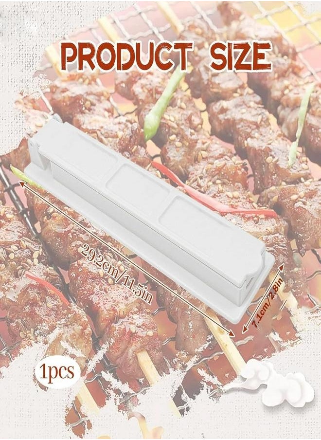 SQNCHN - Manual Kebab Maker with Skewers – Foldable, Reusable Kabob Press Tool for Flat Kebabs – Ideal for Grilling, BBQ Parties, Kitchen & Outdoor Cooking - Image 1