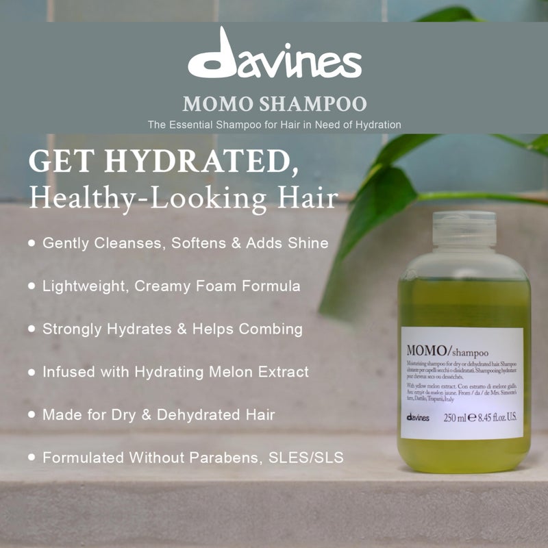 Davines Momo Moisturizing Shampoo for Dry and Dehydrated Hair, 8.45 Ounce - Image 3