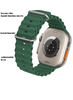 Rabos Ocean Band Compatible with Apple Watch Ultra Ocean 38mm 40mm 41mm 42mm 44mm 45mm 49mm, Adjustable Soft Silicone Sport Band Buckle for Apple Watch Ultra iWatch  - Image 3