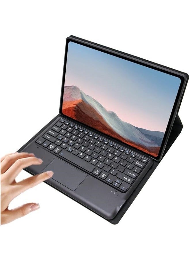 Generic - Arabic and English Keyboard Cover Case Compatible with Surface Pro 4/5/6/7, Leather Tablet Protective Wireless Removable Bluetooth & Trackpad Mouse - Image 1