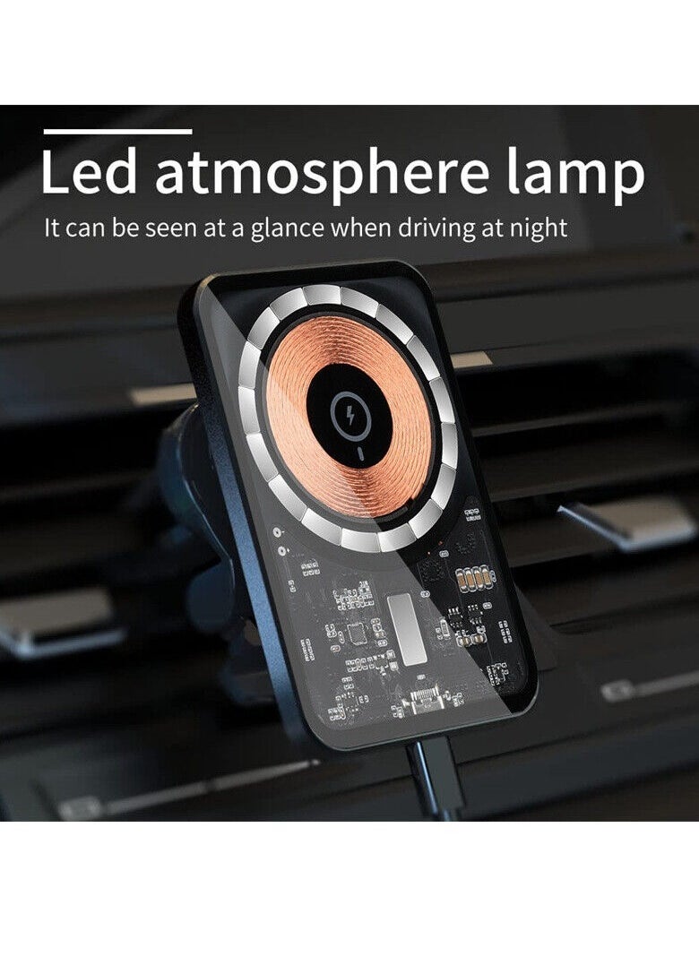 Recci RECCI (RHO-C31) Mars Series Transparent Magnetic 15W Wireless Charging Car Holder  - Image 2