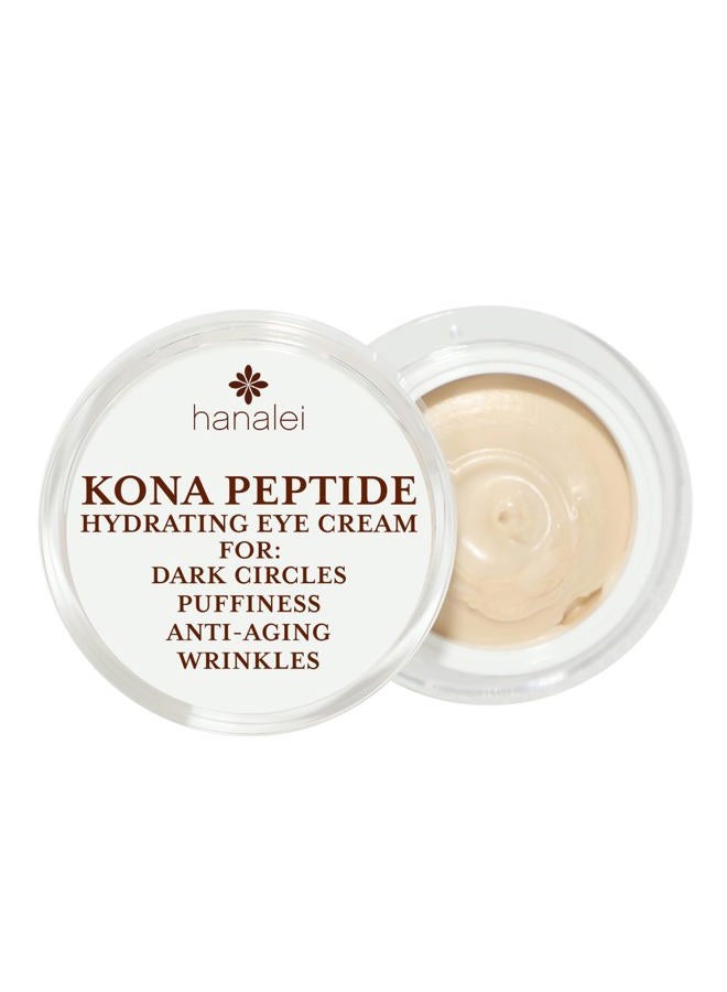 Hanalei Kona Peptide Eye Cream with Caffeine – Reduces Wrinkles, Puffiness, Dark Circles, Hydrating, Smoothing, Revitalizing Formula with Hawaiian Botanicals and Peptides – Cruelty-Free, Vegan, 0.5 oz - Image 1