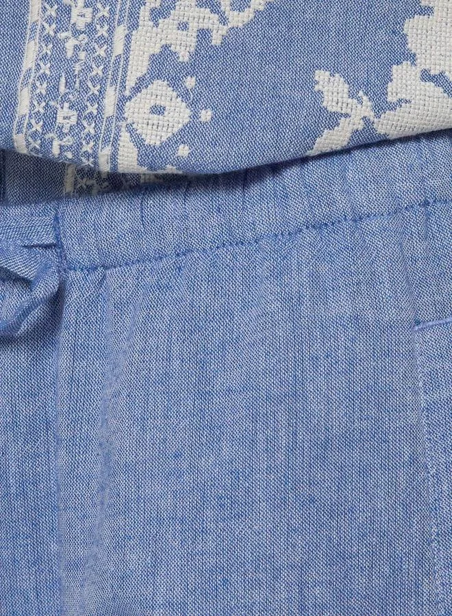 لي كوبر Lee Cooper Mid Rise Pull On Pants Chambray