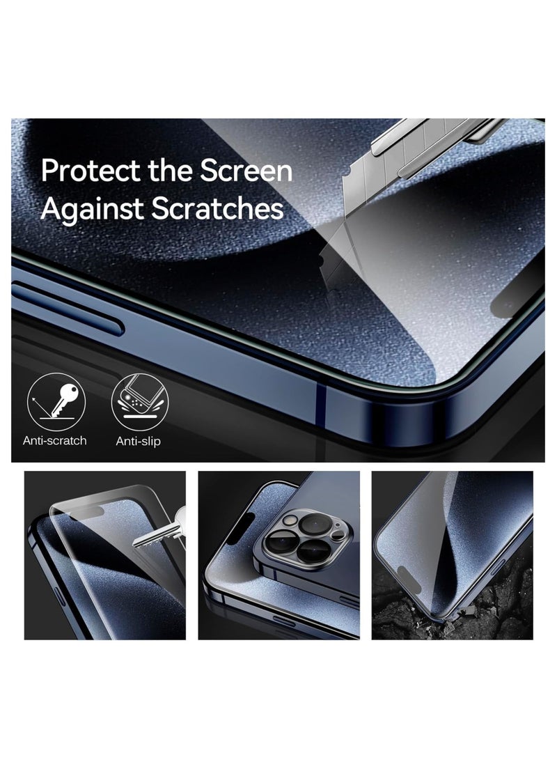 إلترازون حافظة مغناطيسية 6 في 1 لهاتف iPhone 15 Pro Max وواقي شاشة، [متوافقة مع Magsafe] [قطعتان من واقيات الشاشة + قطعتان من واقيات عدسة الكاميرا] حافظة هاتف رفيعة مقاومة للصدمات لهاتف 15 Pro Max - Image 4