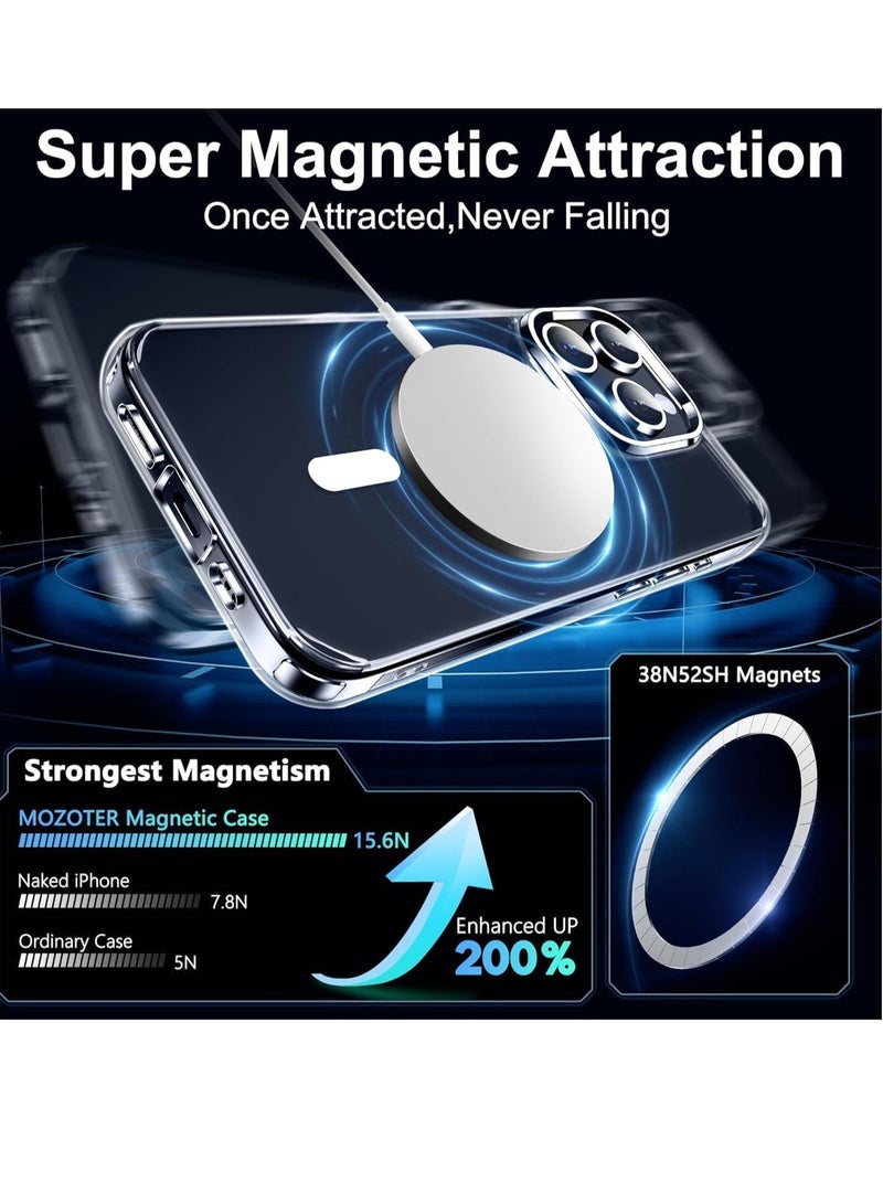 إلترازون حافظة مغناطيسية 6 في 1 لهاتف iPhone 15 Pro Max وواقي شاشة، [متوافقة مع Magsafe] [قطعتان من واقيات الشاشة + قطعتان من واقيات عدسة الكاميرا] حافظة هاتف رفيعة مقاومة للصدمات لهاتف 15 Pro Max - Image 2