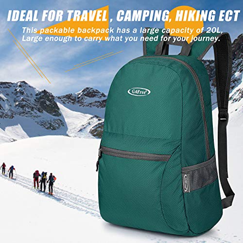 G4Free 20L Lightweight Packable Backpack Travel Hiking Daypack Foldable Backpack for Men Women - Image 4
