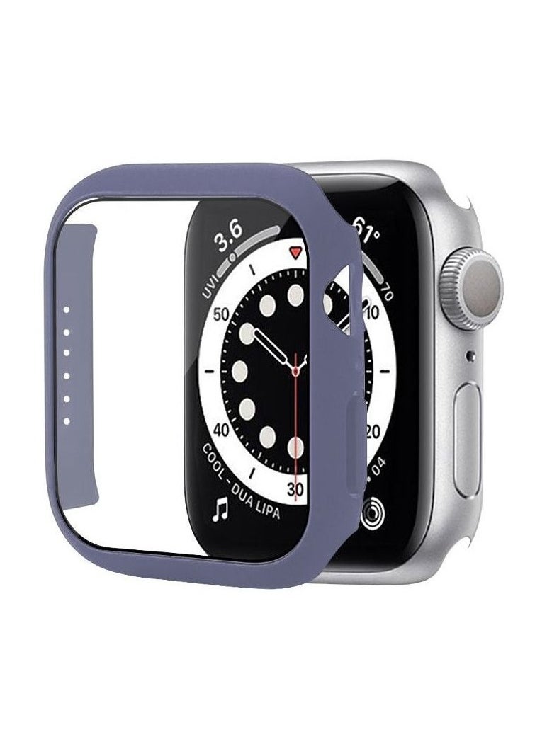 Generic - Classic Smartwatch Tempered Glass Screen Protector Case For Apple Watch Series 7,8 And 9 (41mm) - Dark Purple - Image 1
