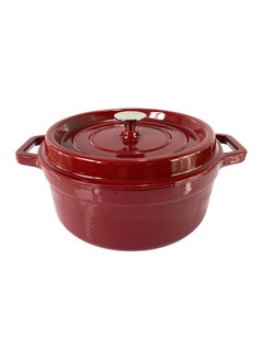 PARFAIT Dual Ergonomic Handle Cast Iron Casserole with Lid Burgundy 24cm XGFS24-B 