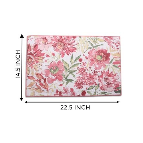 OAN Dish Drying Mat, Absorbent, Microfiber, Countertop Protector (Pink Flowers, 50x38CM, Pack of 2) - Image 5
