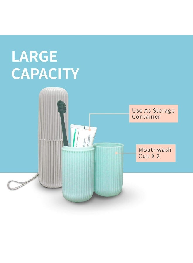 Sunenlyst 2Pcs Travel Toothbrush Holder, Portable Toothbrush Case for Traveling, Camping, Business Trip and School, Multifuction Plastic Toothbrushes Toothpaste Set with Two Colorsï¼ˆLengthï¼š7.7" - Image 3
