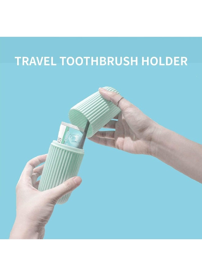 Sunenlyst 2Pcs Travel Toothbrush Holder, Portable Toothbrush Case for Traveling, Camping, Business Trip and School, Multifuction Plastic Toothbrushes Toothpaste Set with Two Colorsï¼ˆLengthï¼š7.7" - Image 4