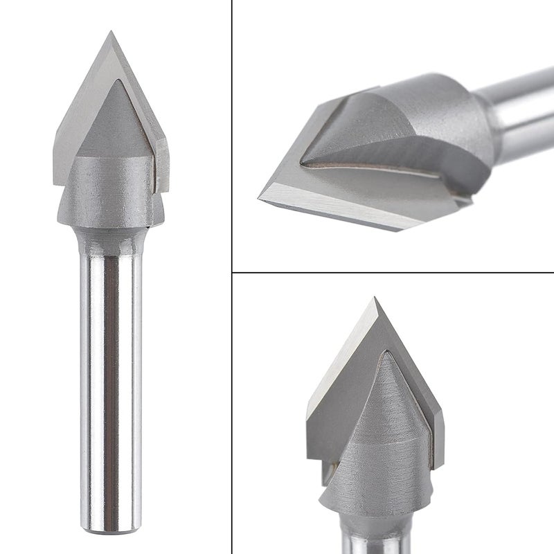 SpeTool Carbdie Tip V Groove CNC Engraving Bit Router Bit CNC Woodwork Tools 60 Deg 1/2 Inch Cutter with 1/4 Inch Shank - Image 3