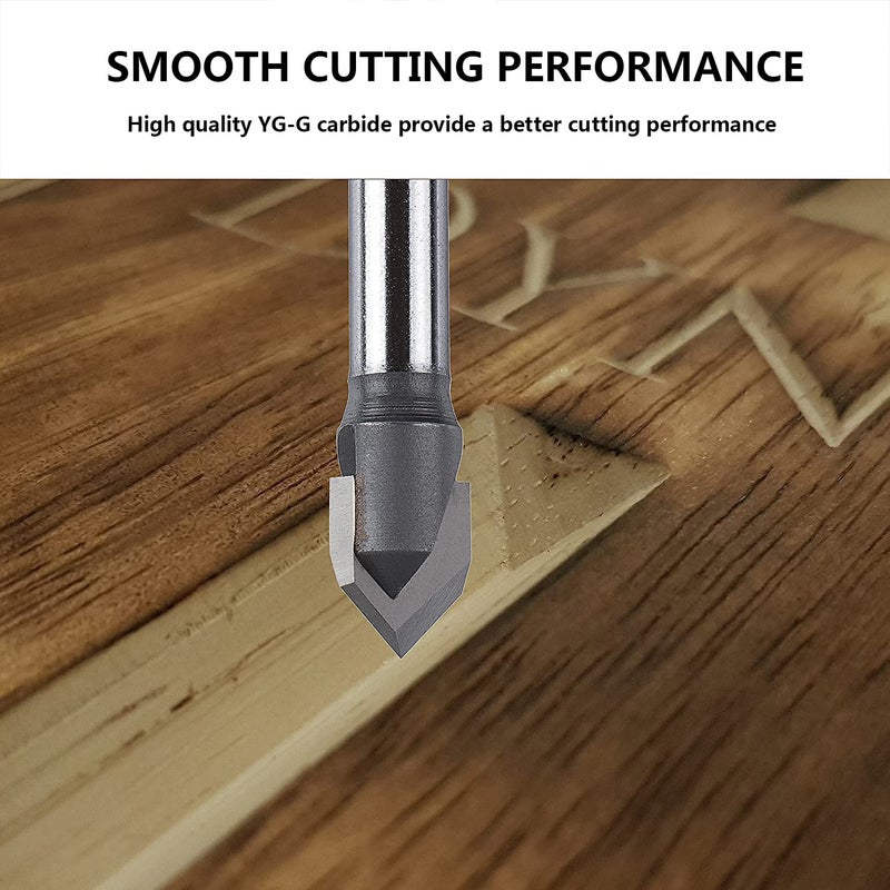 SpeTool Carbdie Tip V Groove CNC Engraving Bit Router Bit CNC Woodwork Tools 60 Deg 1/2 Inch Cutter with 1/4 Inch Shank - Image 5