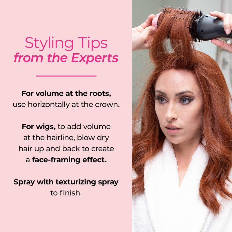 Milano Collection Hot Air Hair Brush Dryer, Quick & Easy Styling, Hair Volumizer for Human Hair Wigs & Natural Hair, Lightweight Round-Shaped Barrel Blow Dry Brush, Black - Image 2