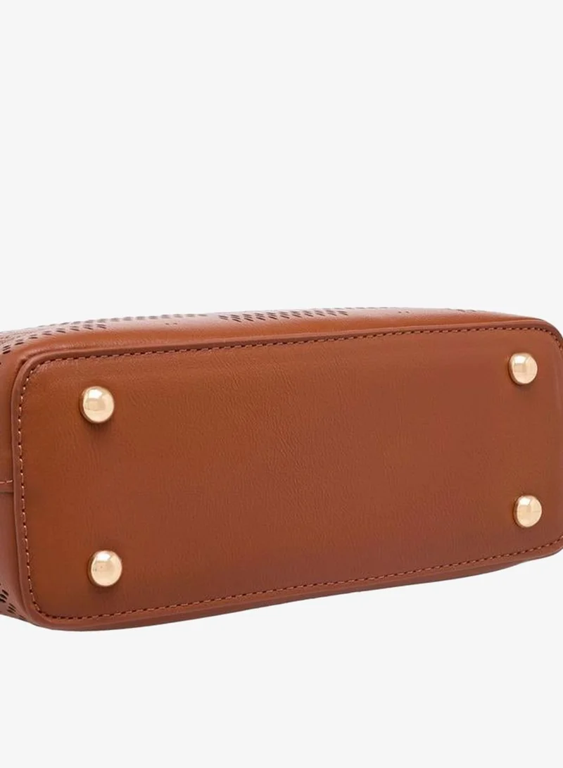 ELLE BROWN Laser Cut Design Crossbody Bag With Detachable Shoulder Strap for Women | Best Price UAE