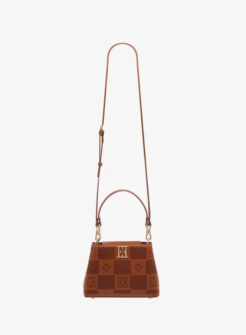 ELLE BROWN Laser Cut Design Crossbody Bag With Detachable Shoulder Strap for Women | Best Price UAE