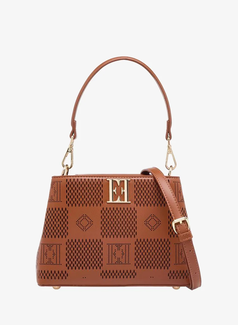 ايل Laser Cut Design Crossbody Bag With Detachable Shoulder Strap