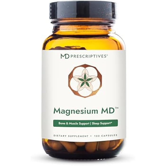 MD Prescriptives - Magnesium MD - Highly Absorbable Dietary Magnesium Supplement with Glycinate & Acetyl Taurinate - 120 Capsules - Image 1