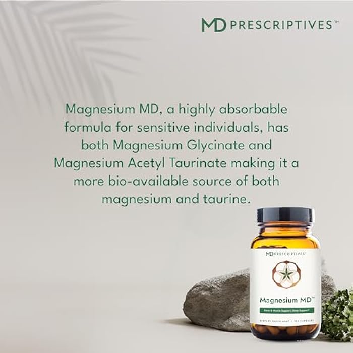 MD Prescriptives - Magnesium MD - Highly Absorbable Dietary Magnesium Supplement with Glycinate & Acetyl Taurinate - 120 Capsules - Image 4