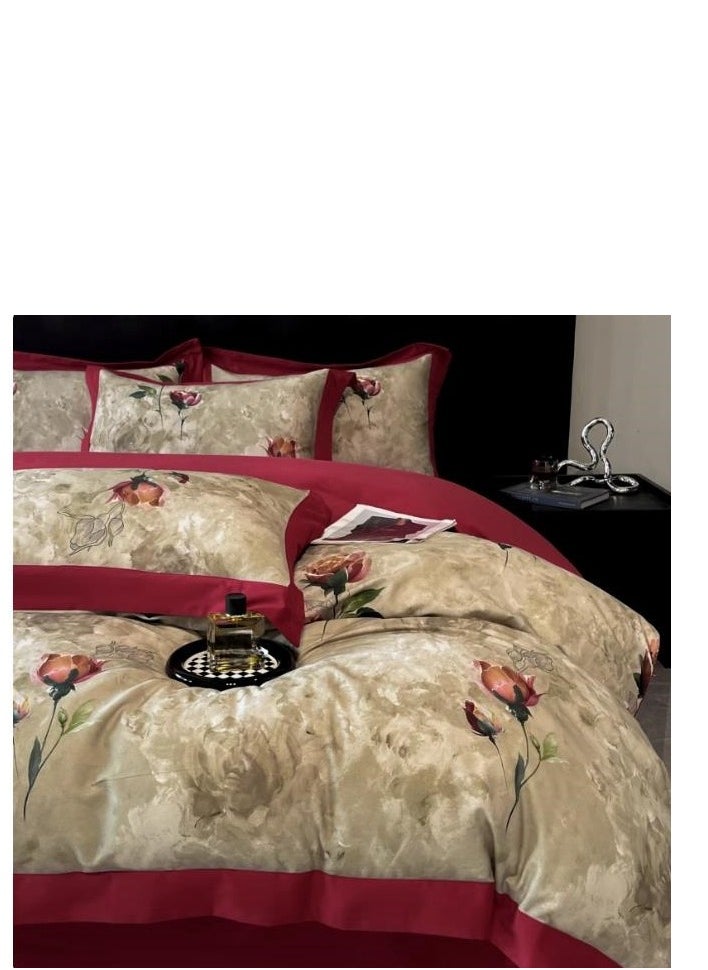 Generic Bed Sheet Style — High End Pure Cotton Thick Printed Bedding Four Piece Set  - Image 5