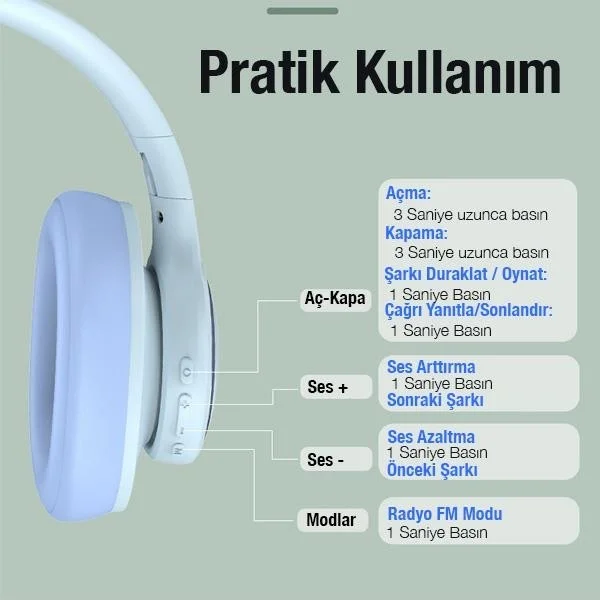 بولهاموبيل Polham Bt 5.1V 110DB Long Charging Bluetooth Headset with Microphone, 9d Surround, Headphone with Game Mode