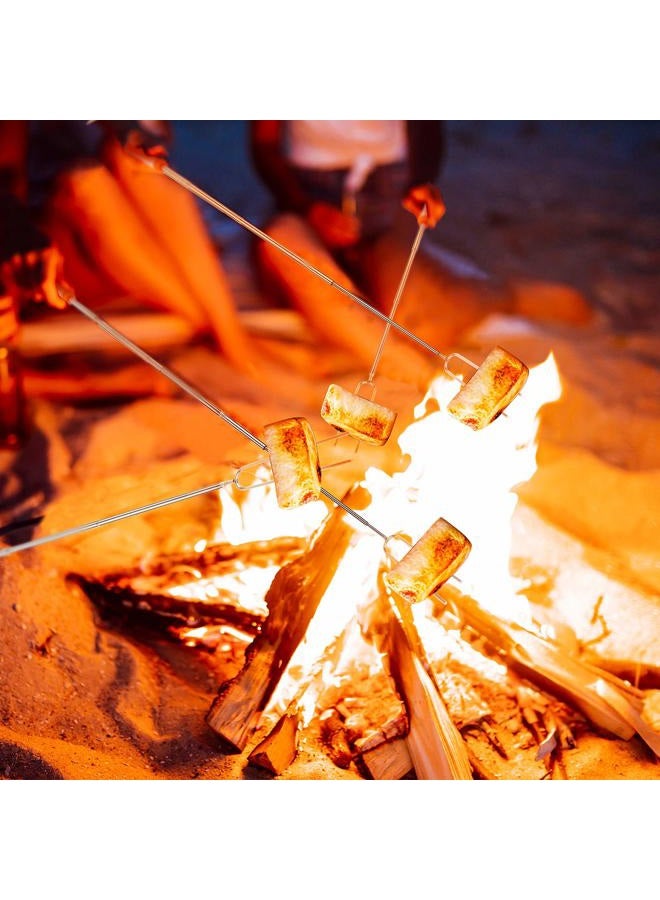 BBQStyle 8 PCS Marshmallow Roasting Sticks, Telescoping Smores Sticks for Open Fire Pit, 32 Inch Long Marshmallow Toasting Barbecue Forks BBQ Smores Skewers for Campfire Camping Hotdog Hot Dog Bonfire Grill - Image 4