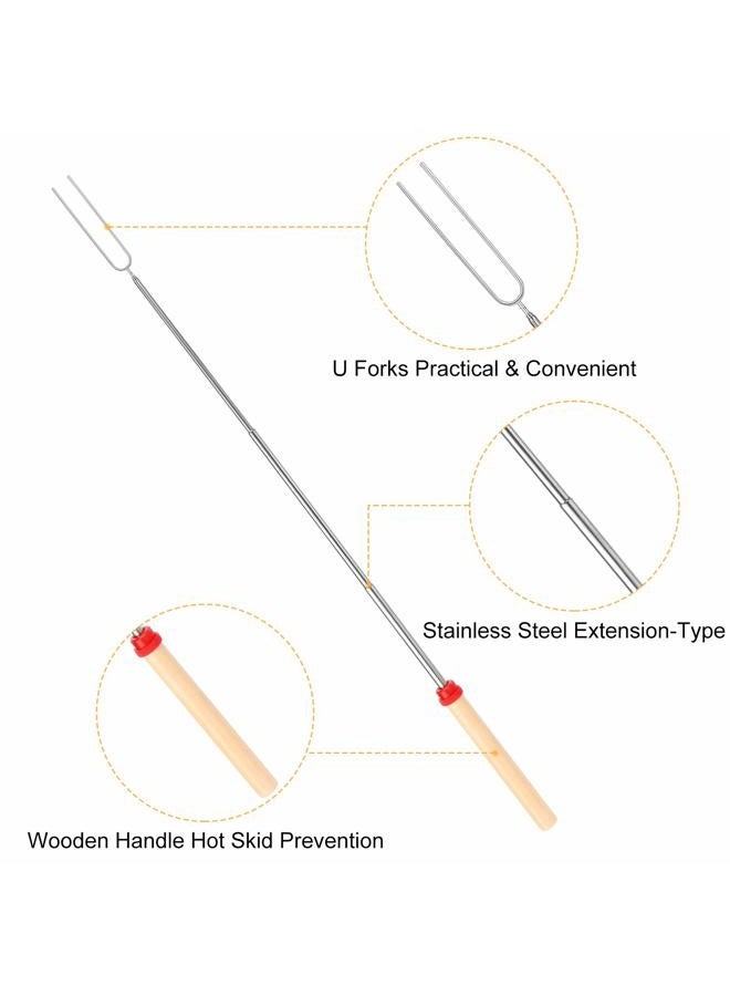 BBQStyle 8 PCS Marshmallow Roasting Sticks, Telescoping Smores Sticks for Open Fire Pit, 32 Inch Long Marshmallow Toasting Barbecue Forks BBQ Smores Skewers for Campfire Camping Hotdog Hot Dog Bonfire Grill - Image 3