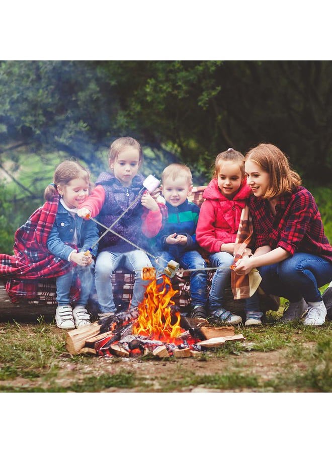 BBQStyle 8 PCS Marshmallow Roasting Sticks, Telescoping Smores Sticks for Open Fire Pit, 32 Inch Long Marshmallow Toasting Barbecue Forks BBQ Smores Skewers for Campfire Camping Hotdog Hot Dog Bonfire Grill - Image 5