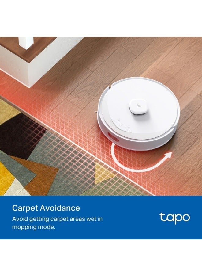 TP-LINK Tapo RV30 Max 5300Pa Hyper Suction Robot Vacuum & Mop with LiDAR+IMU Dual Navigation, Auto-Empty Dock, Smart Cleaning, Multi-Floor Mapping, Carpet Avoidance, and Voice Control for Effortless, Spotless Home Cleaning-White - Image 5