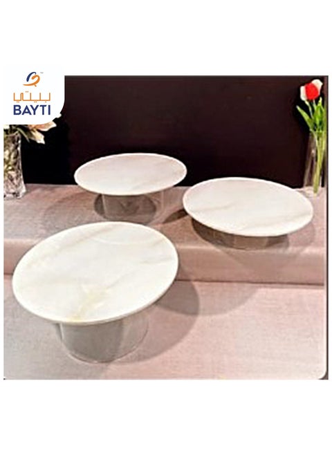 Tirichmir Round Stand Marble Set of 3