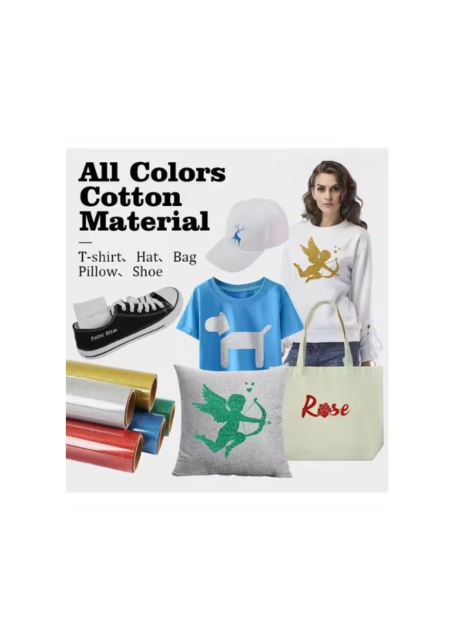 Kalon KALON® Gold Glitter Heat Transfer Vinyl Roll 12'' x 10ft 3 Meter for T-Shirts, Bags,fabric.Craft Hats & Shoes – Premium HTV for Iron-On or Heat Press HTV Vinyl - Image 5