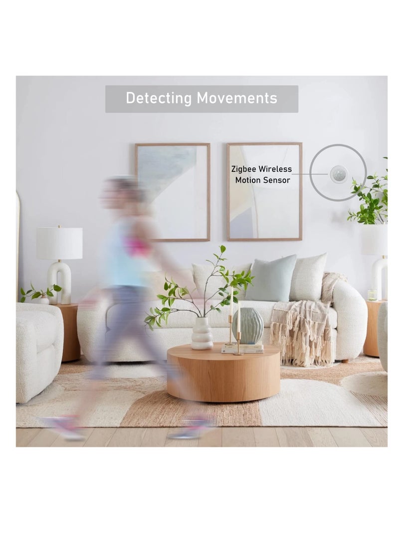 Excefore - Motion Sensor, 2 Pcs Wireless Motion Detector, Configurable DIY Portable Presence Detector, Zigbee Hub Required, Compatible with Home Assistant,Hubitat and Alexa - Image 1
